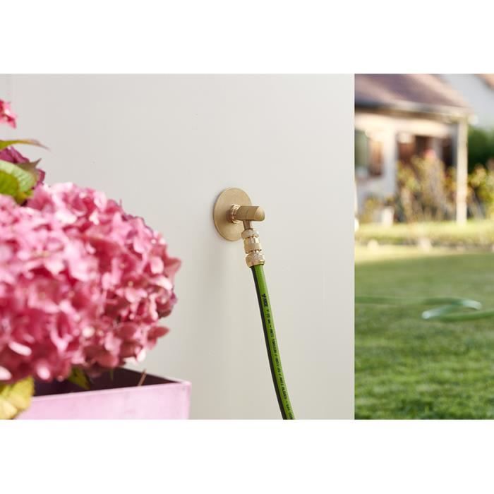 Robinet De Jardin AROZ Laiton Brut - Entrée 15x21mm, Sortie 20x27mm, Quart De Tour