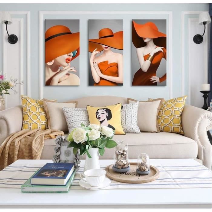 Feeby Impression Sur Toile Femme Dos Nu XXL 120x80 cm Tableaux Tableau Mural Image Moderne Photo Décoration Murale Artistique Photographie Design Chambre Salon Cuisine Portrait Rouge