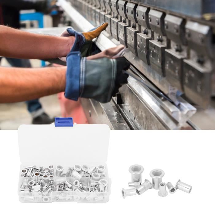 RIVEUTEUSE,95PCS--KIT'écrou de rivetage en acier, pour pistolet à Riveter M3 M4 M5 M6 M8 M10, 95