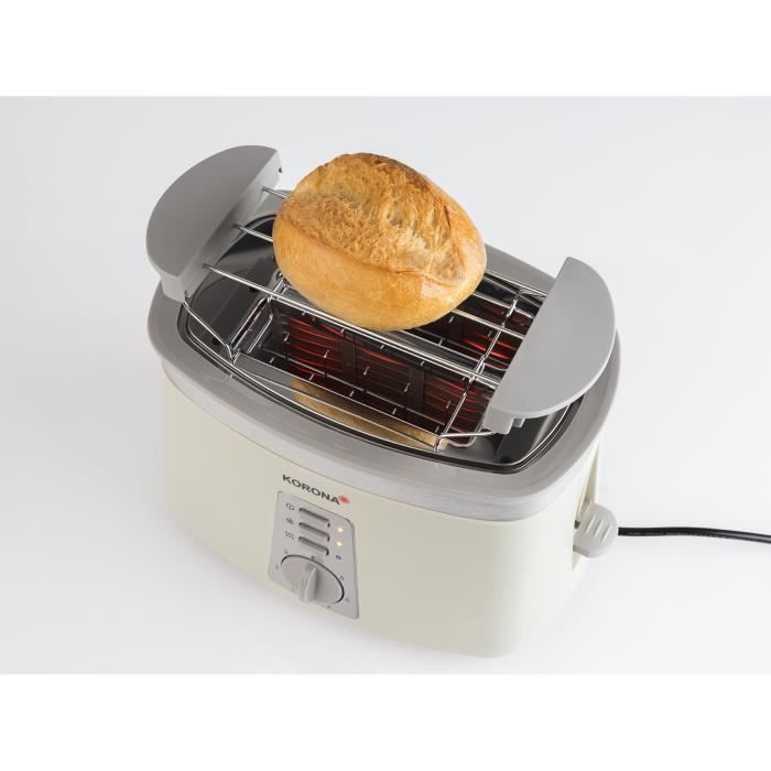 Grille-pain 2 tranches Korona 21205 - beige - support à petits pains -  tiroir à miettes - Cdiscount Electroménager