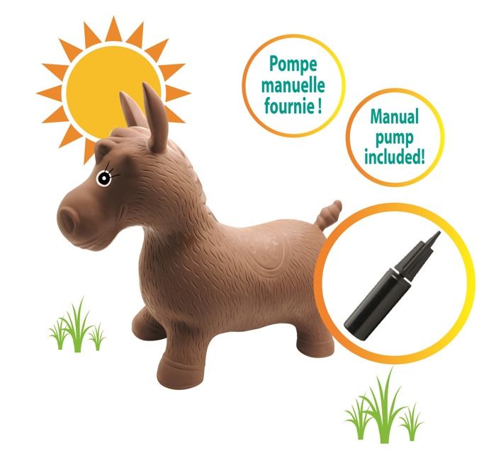 Porteur LEXIBOOK Cheval Sauteur Gonflable en Peluche Design