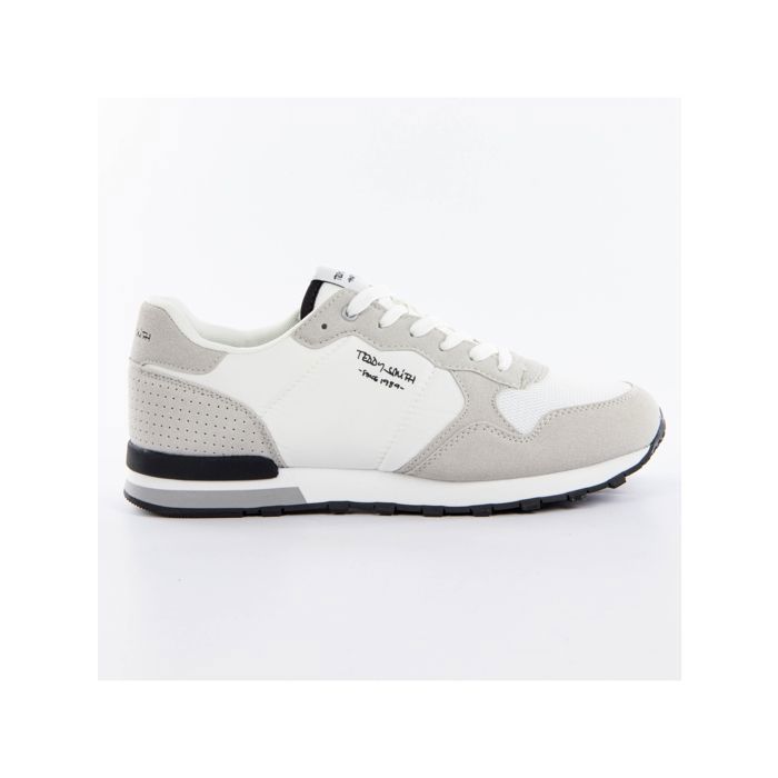 Baskets - TEDDY SMITH - 78385 Blanc - Talon plat - Velours et nubuck ...