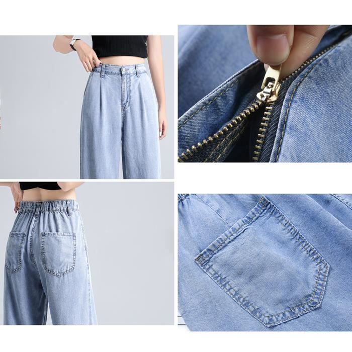 Pantalon en Jean Femme Relaxed Fit t Taille Haute D contract