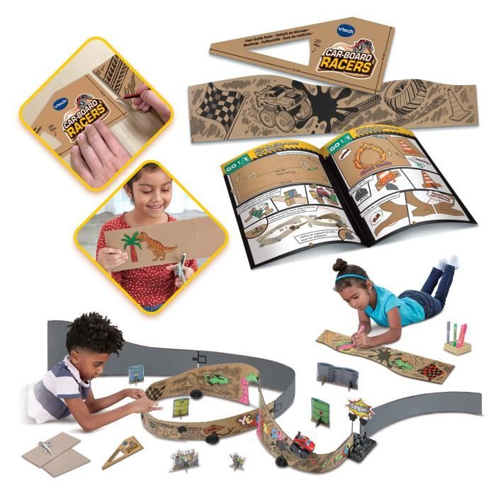 Ensemble de piste de course pour enfants de 4 à 8 ans, voiture de course avec 4 voitures à grande vitesse, circuits de course pour enfants de 4 à 8 ans, voiture