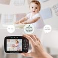Babyphone Video CACAGOO Moniteur Bébé sans Fil avec Rotation 360°, Zoom Panoramique à Distance Caméra 1080p, 3.5" LCD Couleur Survei-3