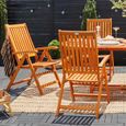 Set de 2 chaises pliantes Vanamo en bois d'eucalyptus Chaise de jardin pliable fauteuil de jardin-3