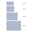 Tapis Vinyle Panorama Carreaux Ciments Fleur Bleu 80x250 cm - Tapis pour Cuisine, Bureau et Salon en PVC-3