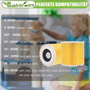 Rebirthcare Lot de 15 Sacs Aspirateur pour Karcher 6.959-130.0 WD3