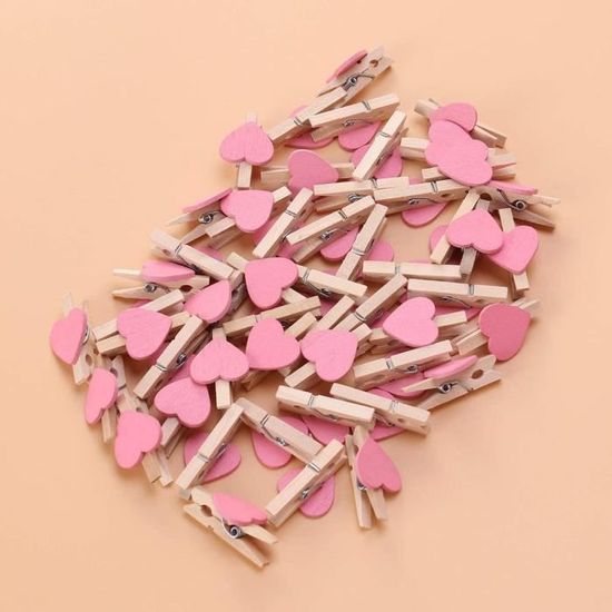 Lot De Mini Pinces à Linge En Bois - 30mm - Couleur Fuchsia - Idéal Pour Déco, Loisirs Créatifs