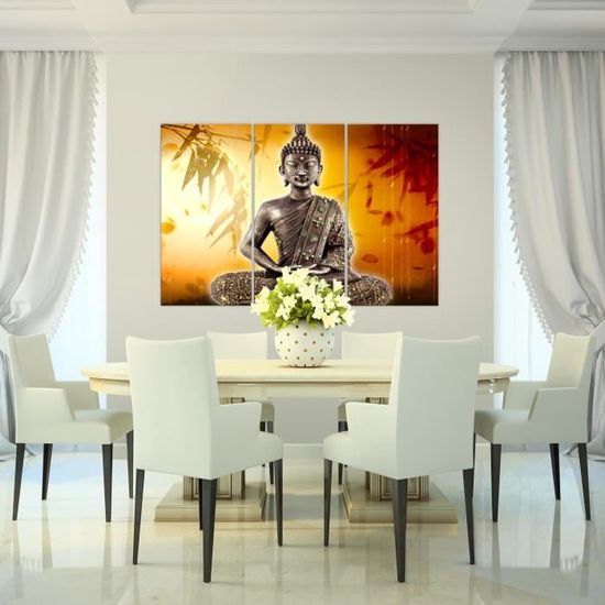 Tableau Sur Toile Visario – Buddha – 120 X 80 Cm – Prêt à Accrocher