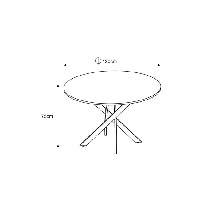 Table a manger ronde JESSICA Gold XXL 120 cm 4 couverts effet marbré ...