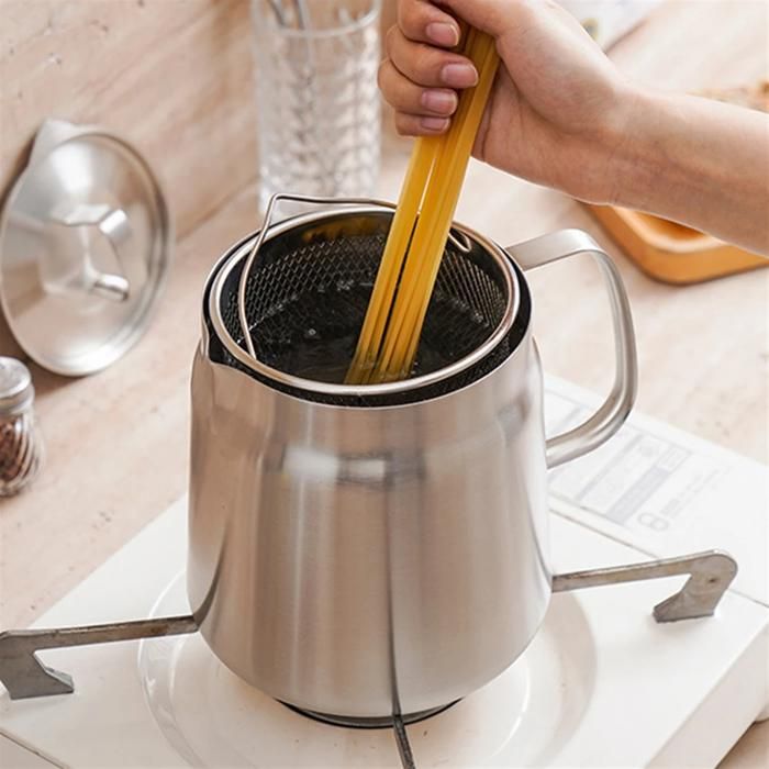 Friteuse Avec Huile Friteuse Avec Panier 3,5 L - Marmite En Acier Inoxydable Friteuse à Huile Manuelle