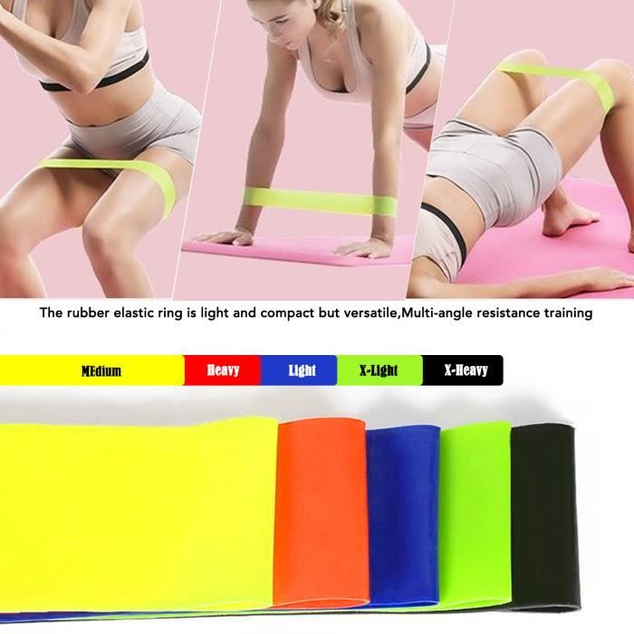 Set 5 Bandes Élastiques Musculation TPE – 5 Niveaux – Fitness, Yoga, Pilates, Rééducation