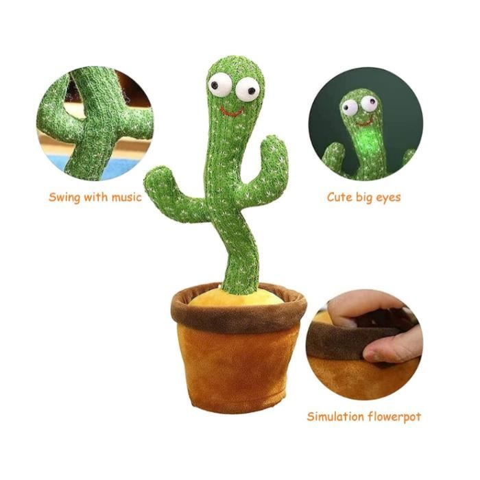 Cactus Qui Danse et Répète ce Que Vous Dites. Cactus poupée avec et  lumières. Cactus Dansant avec 120 Chansons pour Apprendre Les - Cdiscount  Jeux - Jouets
