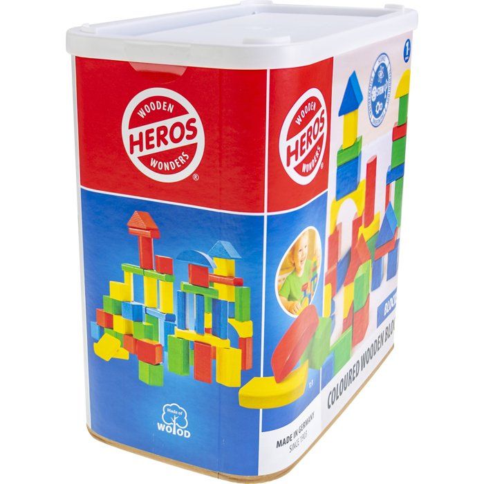 HEROS - Blocs de construction en bois 100 % certifié FSC® - 100 pièces ...