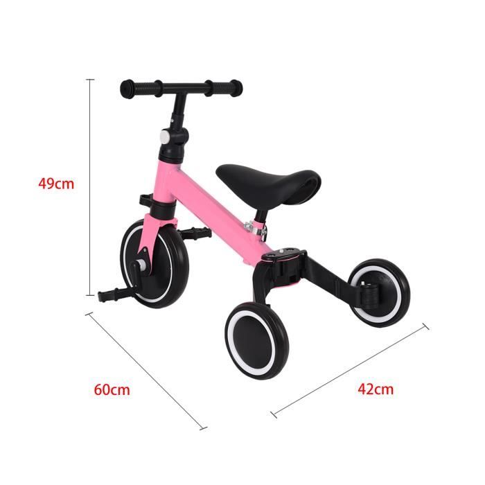 HUOLE. 2 en 1 Tricycle Velo Enfant Tricycle bebe evolutif 1 4 Ans Velo Draisienne rose TRICYCLE POUR ENFANT Cdiscount Jeux Jouets