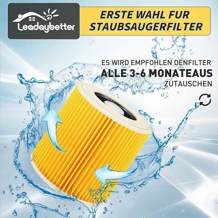 Lot De 3 Filtres Aspirateur Pour Kärcher - Compatible Séries WD, MV, A - Références 6.414-552.0, 6.414-772.0, 6.414-547.0