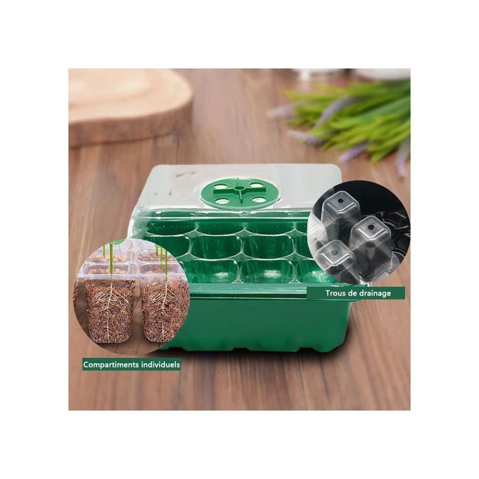 TOYPOPOR Lot De 6 Serres D'Intérieur 72 Cellules - Avec Couvercle, Ventilation Réglable Et Dôme Humidité - Idéal Pour Semis Et Plantes