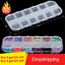 12 Grilles Nail Art Mallette De Rangement Strass Perles Gemmes