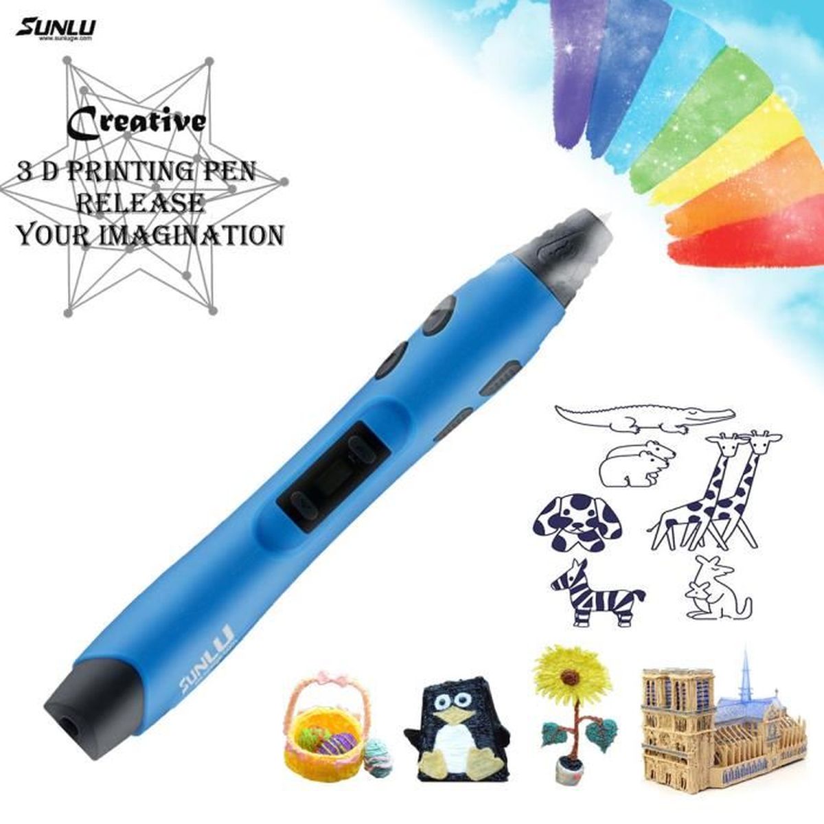 Stylo 3d Intelligent Stylo D Impression 3d Dessin Doodling Avec La Creation Artistique Un Modele Tridimensionnel Est Etabli Pour Prix Pas Cher Cdiscount