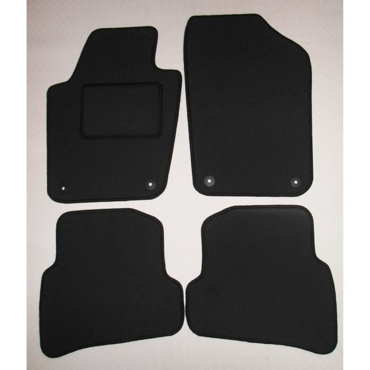 clips Vw polo MK6 2009-on entièrement sur mesure voiture deluxe tapis de sol en noir