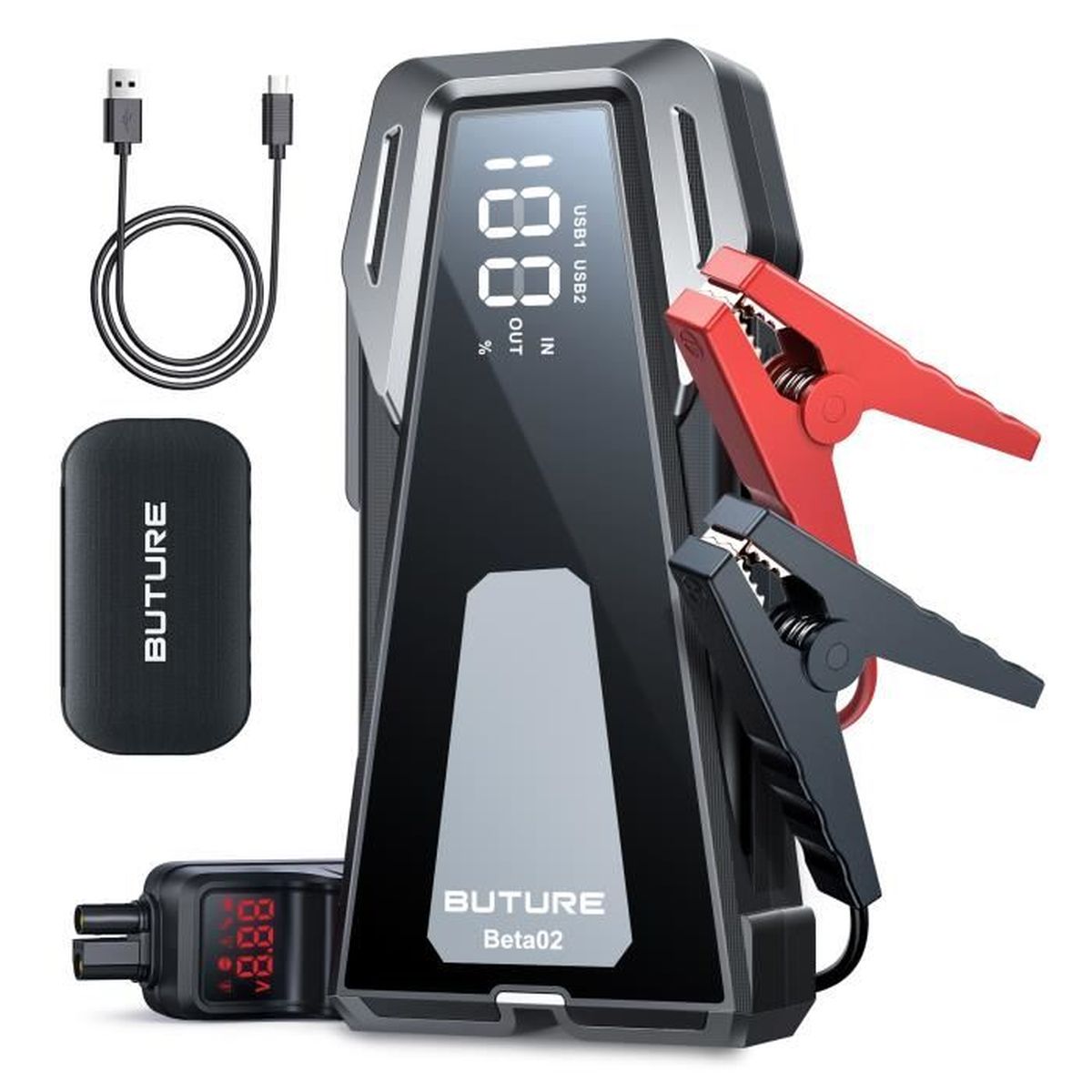 BIUBLE Booster Batterie 2500A 24000mAh Portable Jump Starter Tout Gaz ou 85  L