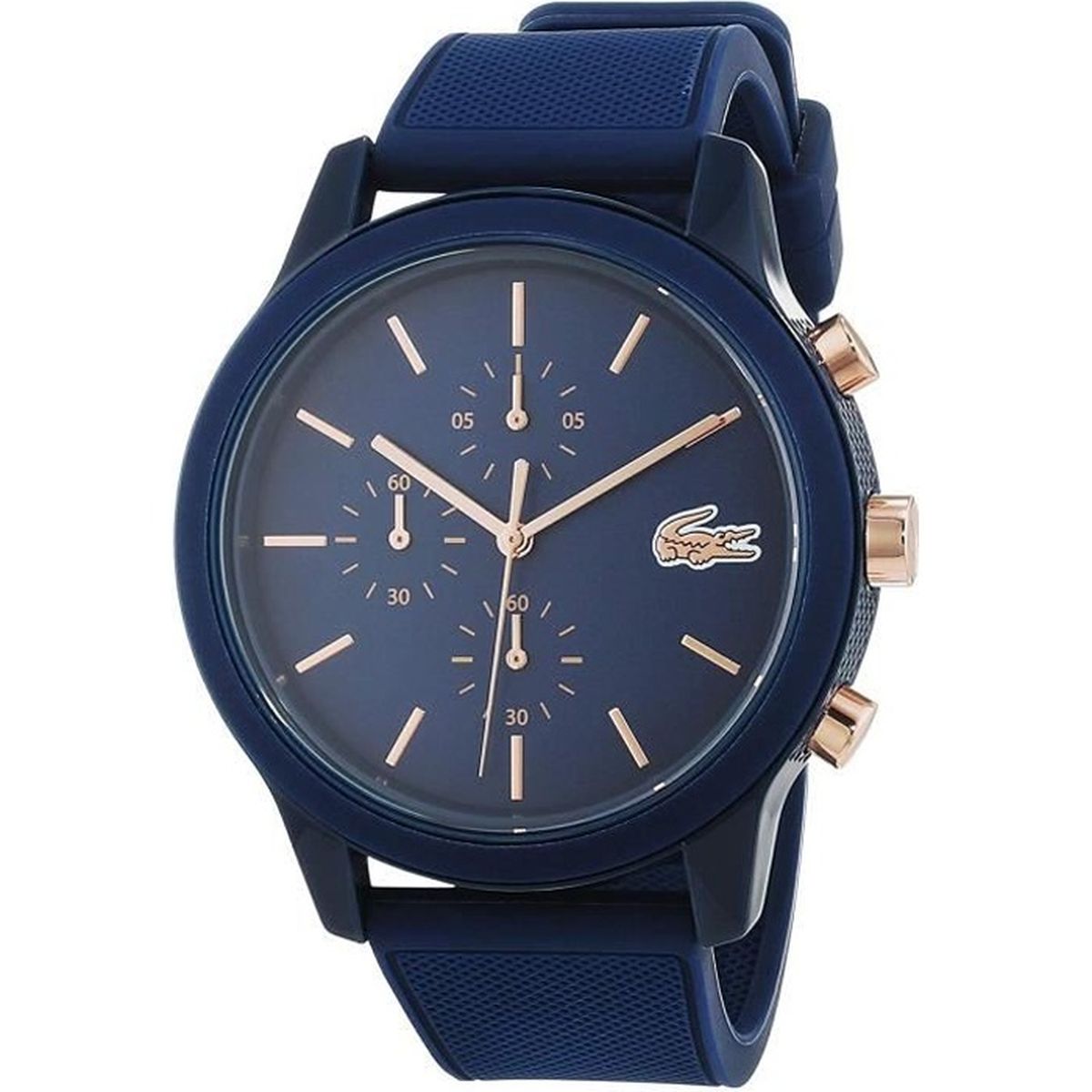 Montre Homme - Lacoste 12.12 - Plaqué Or Rosé - Bracelet Silicone Bleu -  2011013 , - Achat/vente montre - Cdiscount