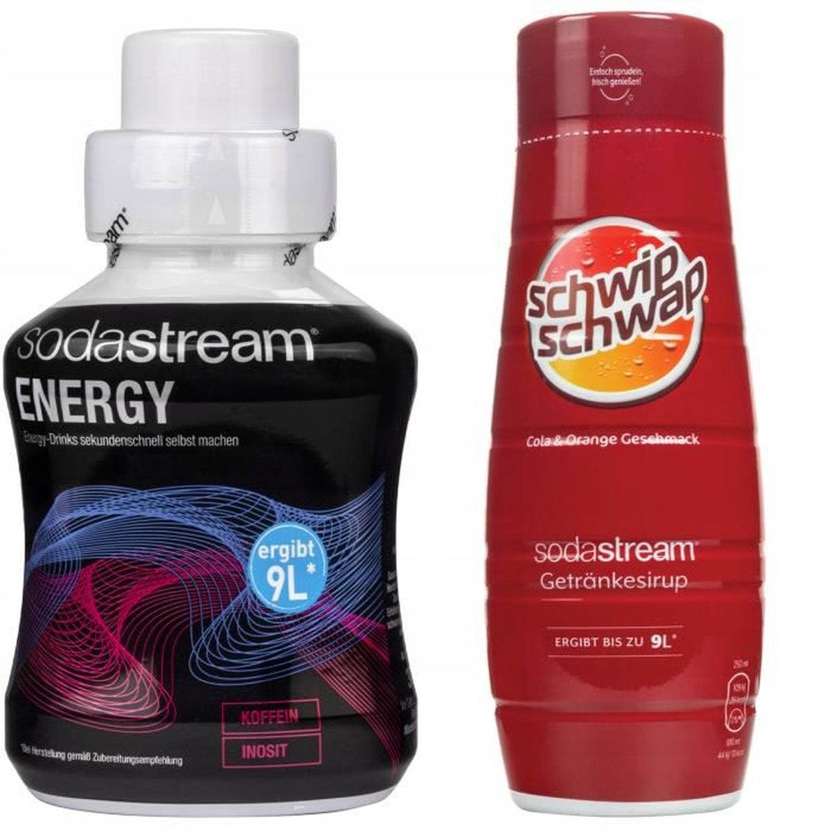 Sirops pour Sodastream Energy drink 375ml et schwip swap cola orange