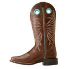 Bottes D'équitation ARIAT Round Up Ryder Western – Femme – Marron Et Bleu – Taille UK 3.5