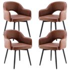 WAHSON OFFICE CHAIRS Wahson Lot de 4 Chaise Salle à Manger en Cuir PU avec Pieds en Métal, Chaise de Salon pour Cuisine-Restaurant, Marron