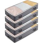 CHANGM Sac de Rangement sous Lit Lot de 4, Closet Organizer Sac Souple, Pliable, Sac Space Saver à 4 renforcé Poignées, 100 x 50 x 15 cm,
