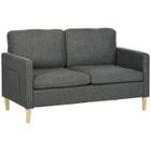 HOMCOM - Canapé 2 places - Lin (100% polyester) - 143x76x83cm - Gris