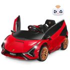 Lamborghini SIAN Voiture Électrique 12V Enfant, Télécommande 2,4G, Klaxon, Musique, 2 Portes Papillons, Vitesses 3-5km/h, Rouge