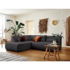 LISA DESIGN Onyx - canapé modulable d'angle gauche 5 places - en tissu - Gris foncé