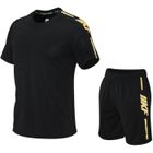 INSFITY Ensemble de Sport Homme 2 Pièces T-Shirt et Short Respirant Séchage Rapide pour Fitness Running - Noir/Jaune