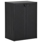 vidaXL Armoire de rangement de jardin Noir 65x45x88 cm PP Rotin 151236