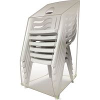Housse de protection pour chaises empilables - JARDILINE - 66 x 66 x 110 cm - Gris mastic - Extérieur