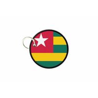 Porte cles clefs drapeau togo togolais imprime rond cocarde