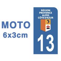 Autocollants Stickers plaque immatriculation scooter moto département 13 Bouches-du-Rhône Logo Région PACA