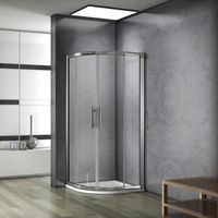 Océan sanitaire Porte de douche 90x90x185cm cabine de douche 1/4 de rond accès d'angle verre anticalcaire