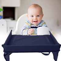 Plateau de siège de sécurité de voiture support de rangement de bureau de Table de poussette pour bébé imperméable à l'eau(Bleu)