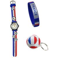 Montre Enfant equipe de France les bleus bracelet Mbappé Griezmann porte-clé