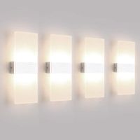 4 Pack Applique Murale Interieur 12W LED Lampe Murale Designe Créatif Décoratif Pour Chambre Couloir Salon Hôtel Salle Blanc