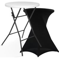 Table haute pliante avec housse noire - MOB EVENT PRO - Diam.80 x H.110 cm - Acier - PEHD