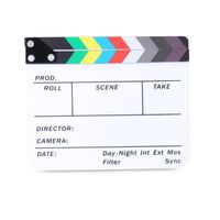 Neewer® Clap Cinéma Clapboard du Directeur Plastique Acrylique Film Effaçables à Sec 10 x 8"/ 25x20cm Scènes d'Action Cut Clapper Ar