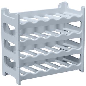 Casier à bouteilles modulable ARTECSIS 24 Bouteilles – Cave à vin en plastique, 60x28x54 cm (LxlxH),  Gris Béton - Range bouteille