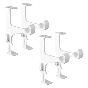 Supports Plafond Tringle à Rideaux VOSAREA - Lot De 2 - Réglables 28mm Argenté