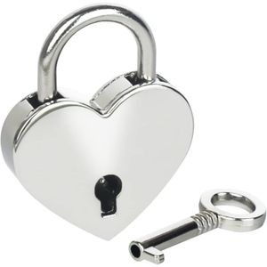 Porte-clés Mignon En Métal Argenté - Forme Cœur Et Cadenas, Parfait Cadeau D'amour Unisexe