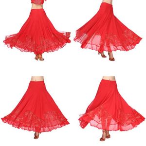 D DOLITY Jupe de danse flamenco rouge