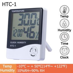 MESURE THERMIQUE Mesure thermique,1-2pcs HTC-1 HTC-2 LCD Électronique Humidimètre Intelligent Électrique Numérique Hygromètre - White[C2071]